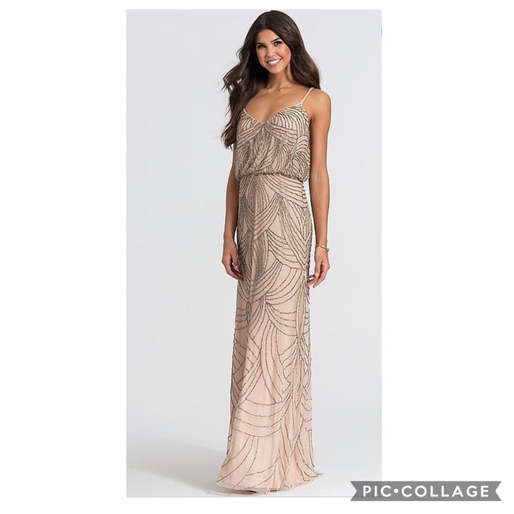 Adrianna Papell beaded sleeveless blouson Long Dress - Picture 5 of 15